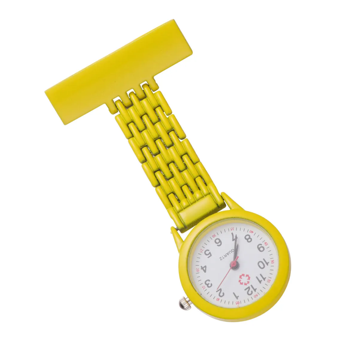 Nurse Watch Portable Hanging Pocket Watch For Doctor Durable Simple Design Easy Read Clothing Decoration Yellow