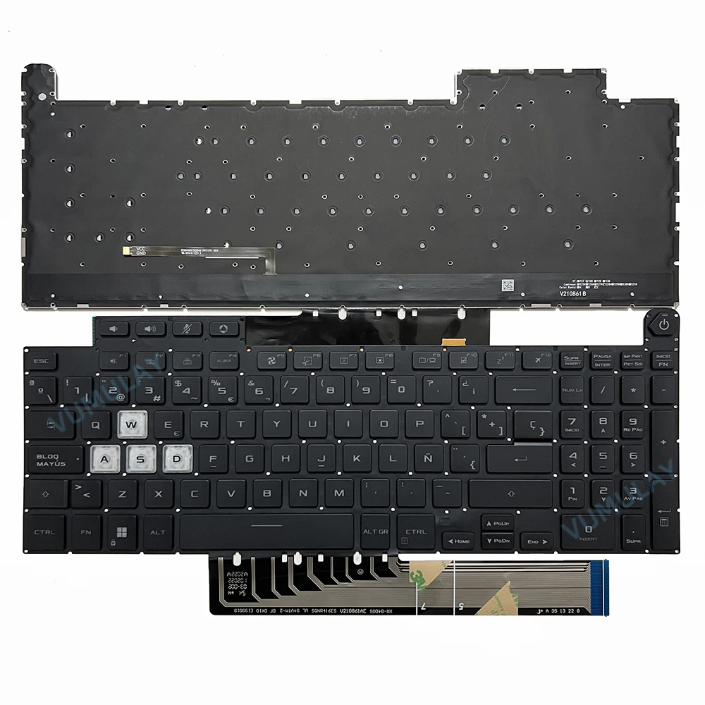 Spanish Backlit Keyboard for ASUS TUF FX707ZM FX707ZR FX707ZU FX707ZV FX707ZI FX707VI FX707ZIN FA707RC FA707RE FA707RM FA707RR