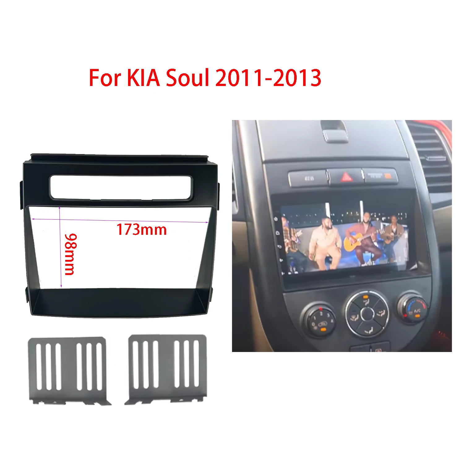 

2 din Radio Frame Fit For KIA Soul 2011-2013 Stereo Replacement Panel GPS DVD Android Kit Audio Installation Fascia Cover