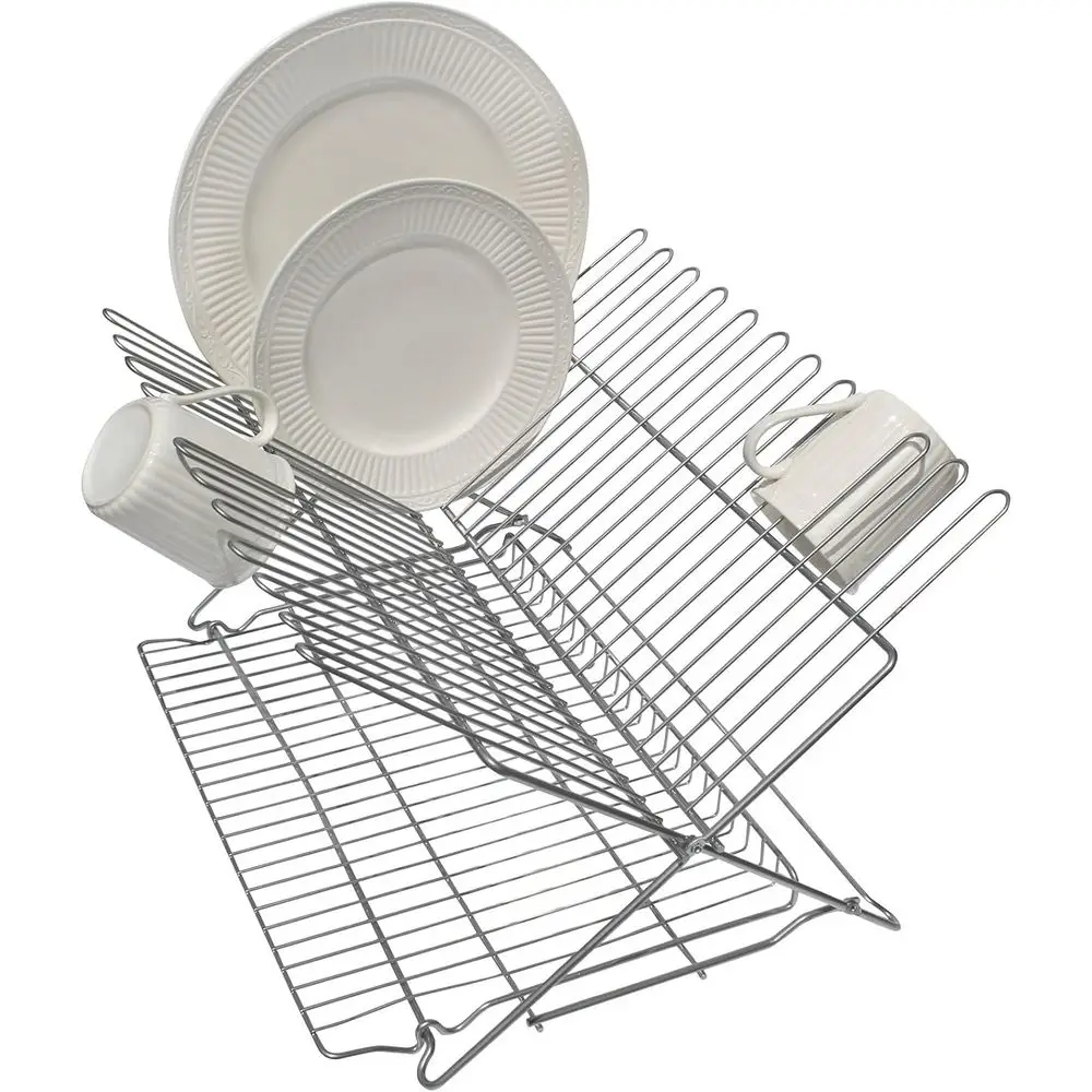 

3489.5 olding Dish Rack, Metallic Silver