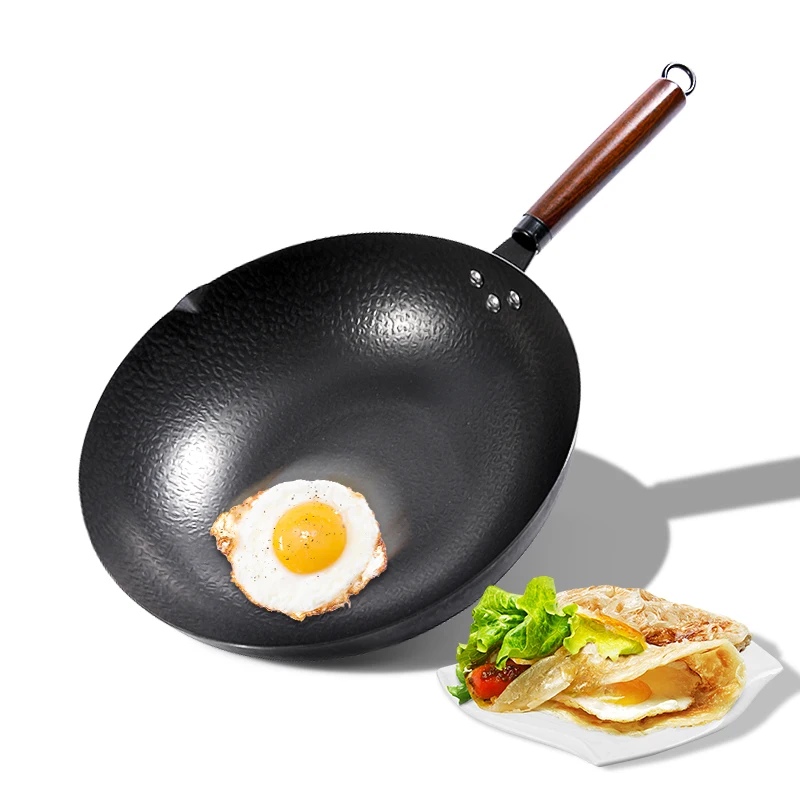 Nonstick Wok Stir-Fry Pan Flat Bottom Wok Traditional Chinese Wok for Electric or Gas Stovetops  Cookware  Kitchen Pan