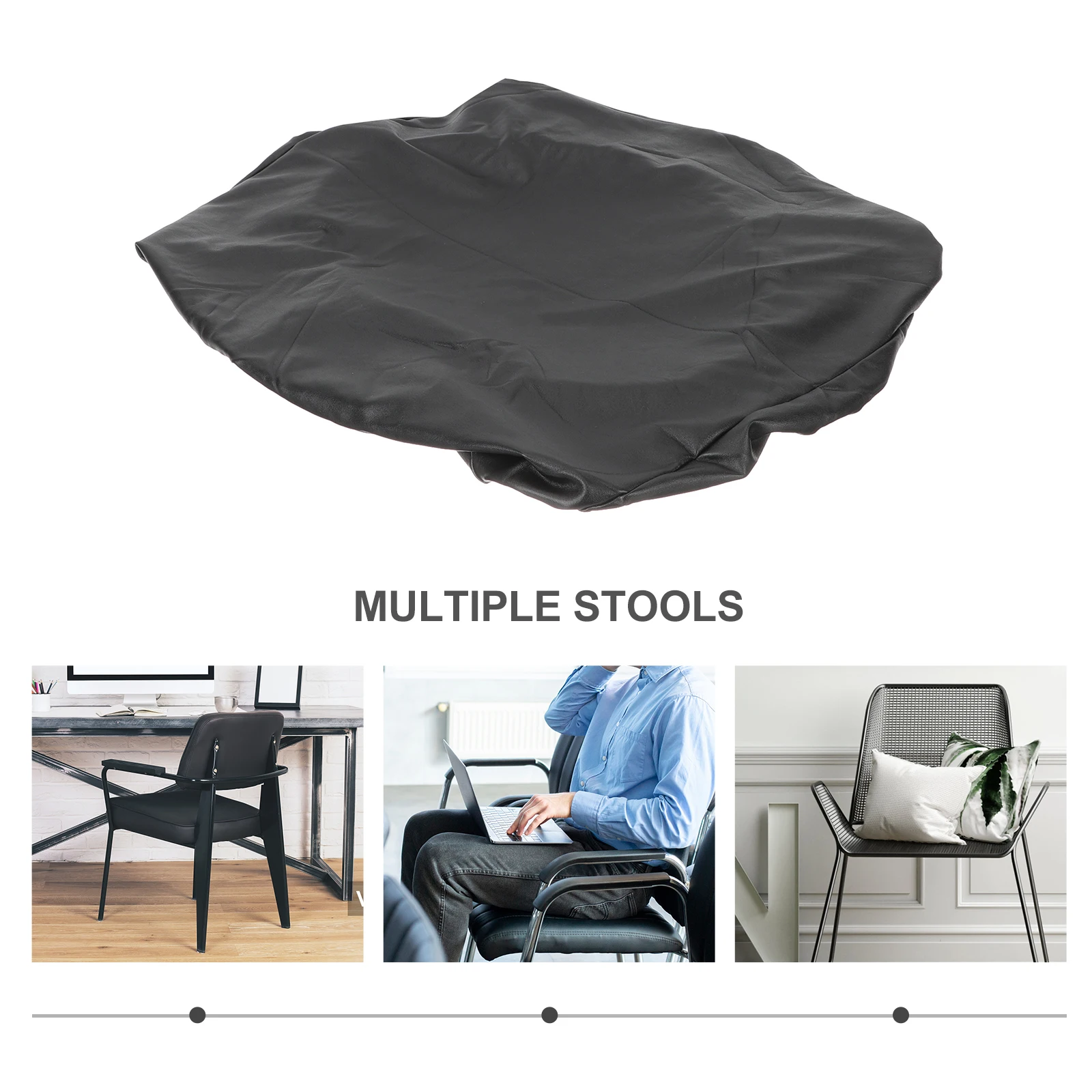

Waterproof Chair Seat Cover Office Gaming Desk Armchair Slipcover Removable Protector Black Stretchy PU Long Durability Easy
