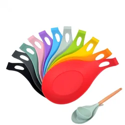 1PC Food Grade Silicone Spoon Mat Silicone Heat Resistant Placemat Tray Spoon Pad Drink Glass Coaster Hot Sale Kitchen Tool 5z