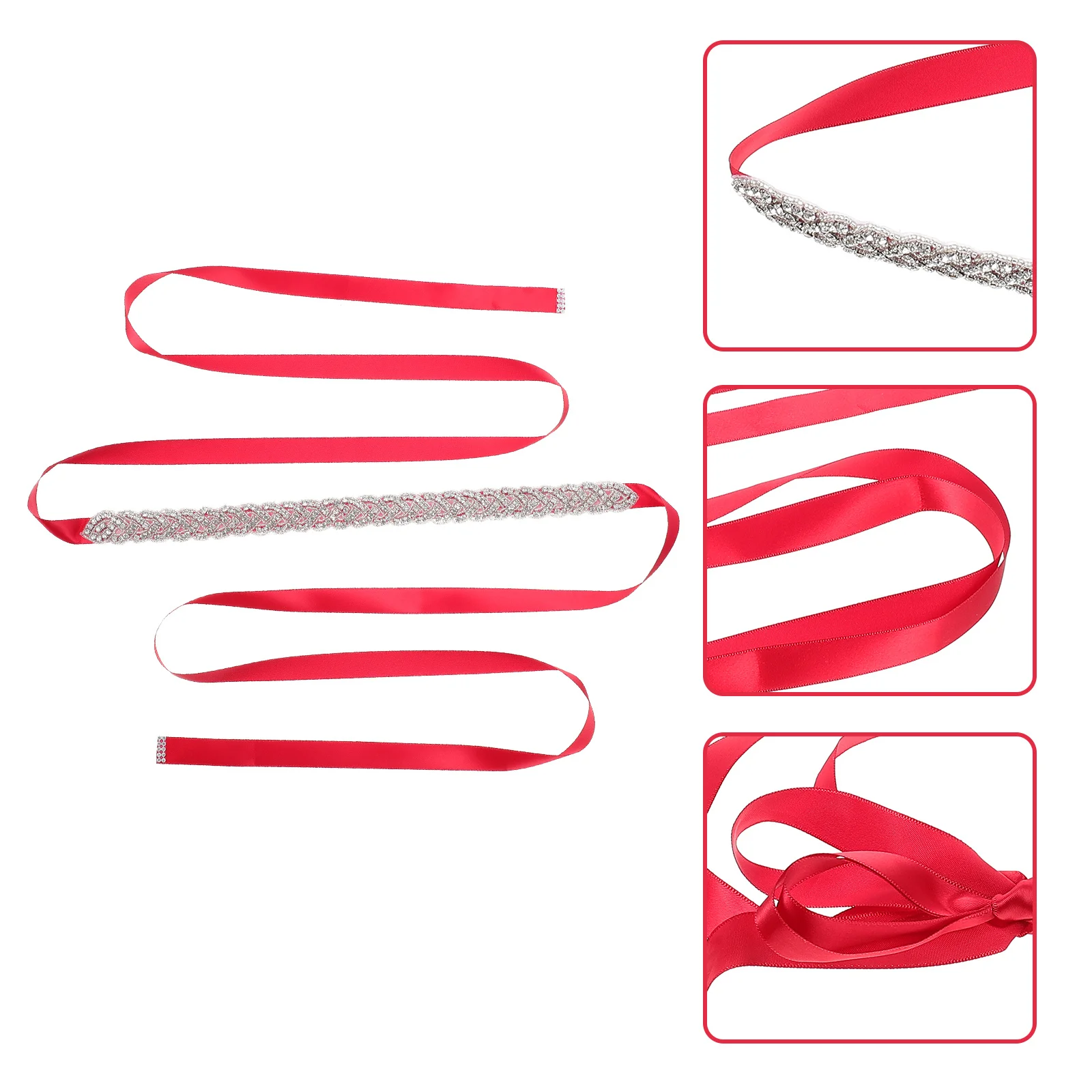 

Water Rhinestone Waist Belt Elegant Bridal Wedding Dress Decoration Sash For Banquet Party Evening Shiny Bride Belt