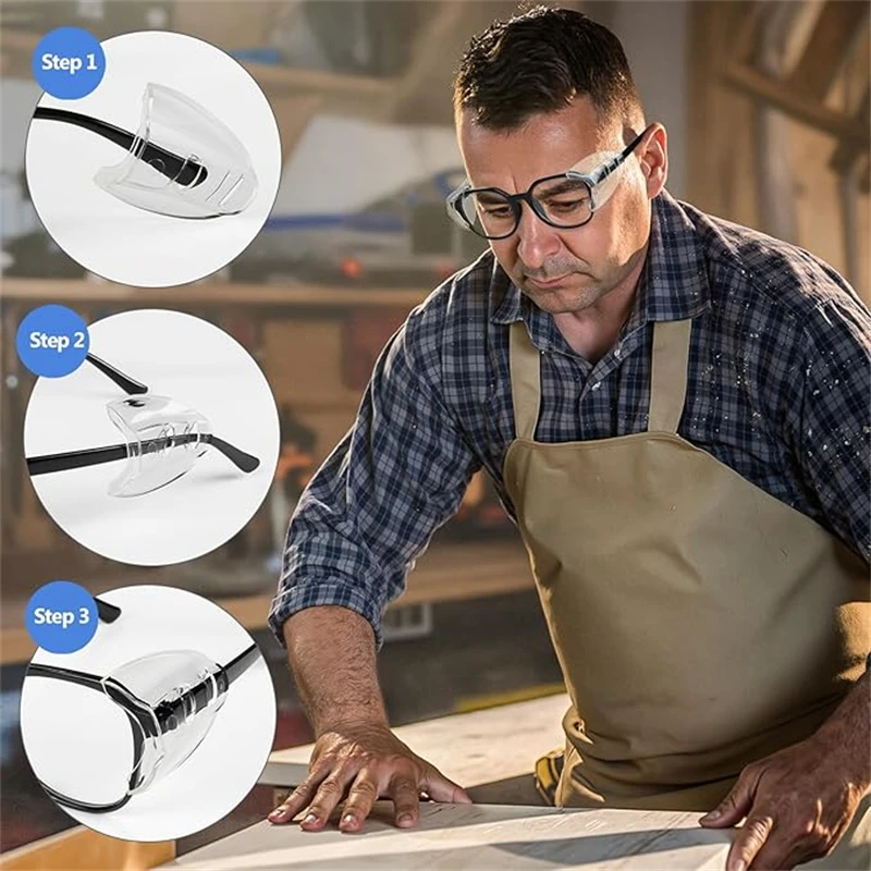 2 قطعة عين الموضة مرنة واضحة الدروع مكافحة الضباب الغطاء الواقي نظارات العين الجانب واقية قصر النظر نظارات حامي #4