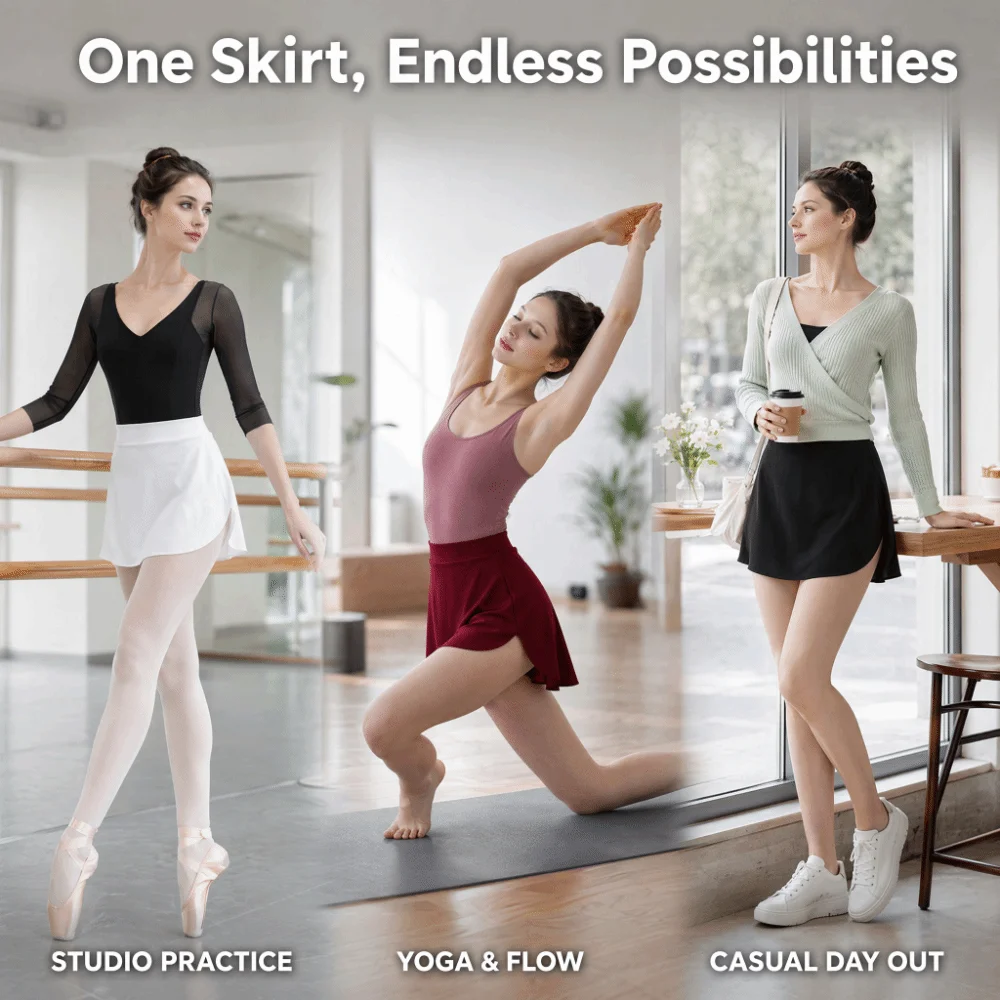 Soft Fabric Elastic Waist Ballet Training Skirt Polyester All Match Dance Half Skirt Body Shaping Skirt Shape Training