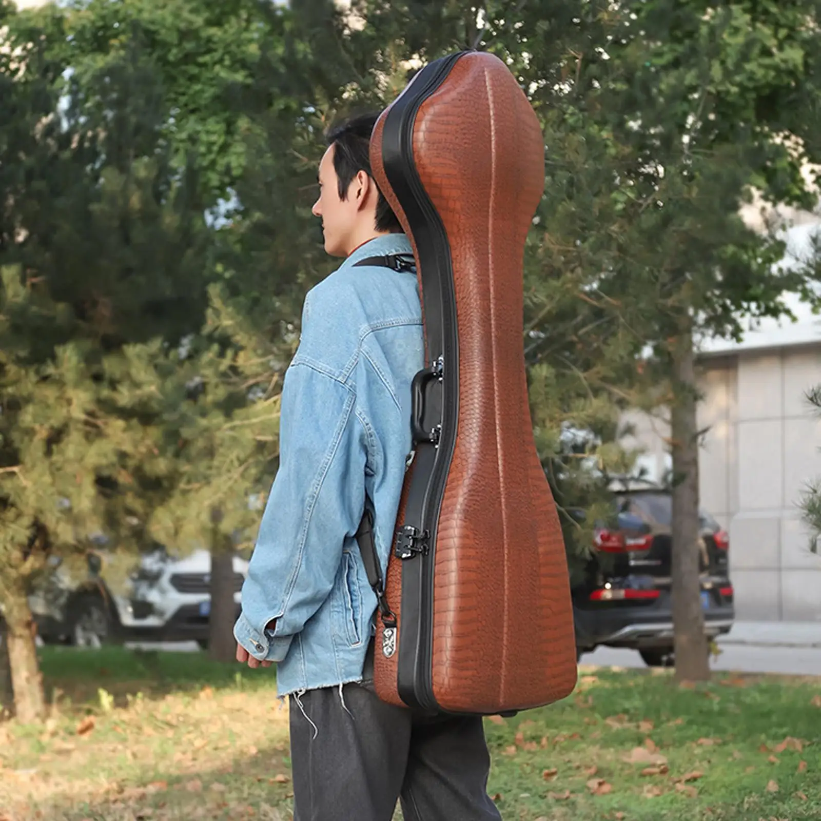 Oxford PU Horsehead Fiddle Bag Compression Resistant Instrument Case for Musical Storage Travel