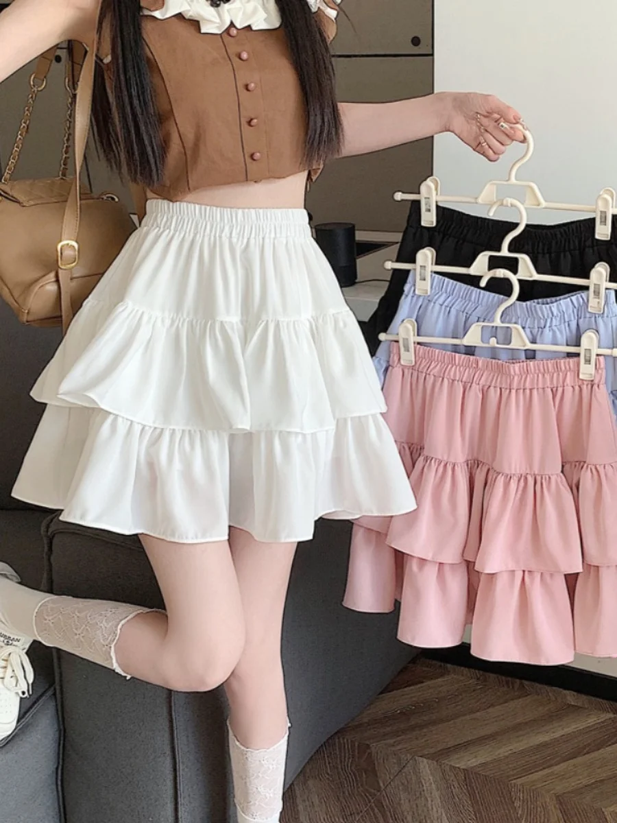 

plus Size A-Line Skirt Women's High Waist Fluffy Cake Skirt Pear ape Body High Waist ort Skirt Spring Summer Trendy