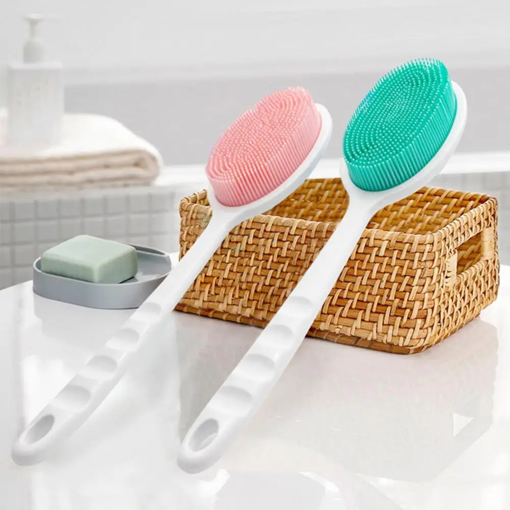 34cm Silicone Body Scrubber Exfoliator Bath Brush Deep Cleansing Bath Brush Promote Blood Circulation Shower Loofah For Shower