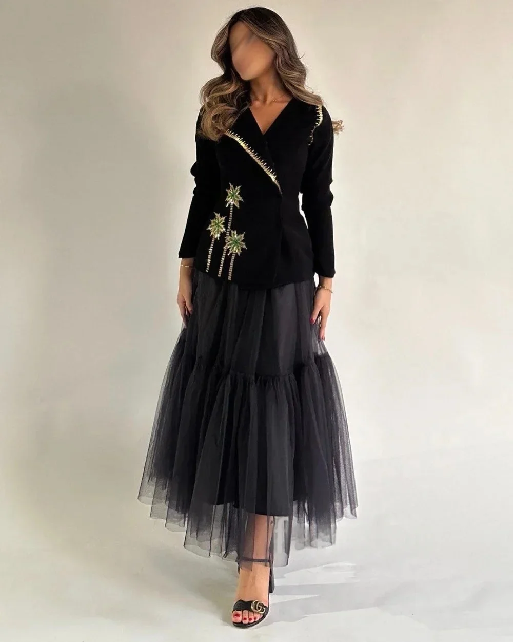 JDY Abito longuette con scollo a V floreale a pieghe in maglia di alta qualità su misura Abito da sera classico stile moderno squisito