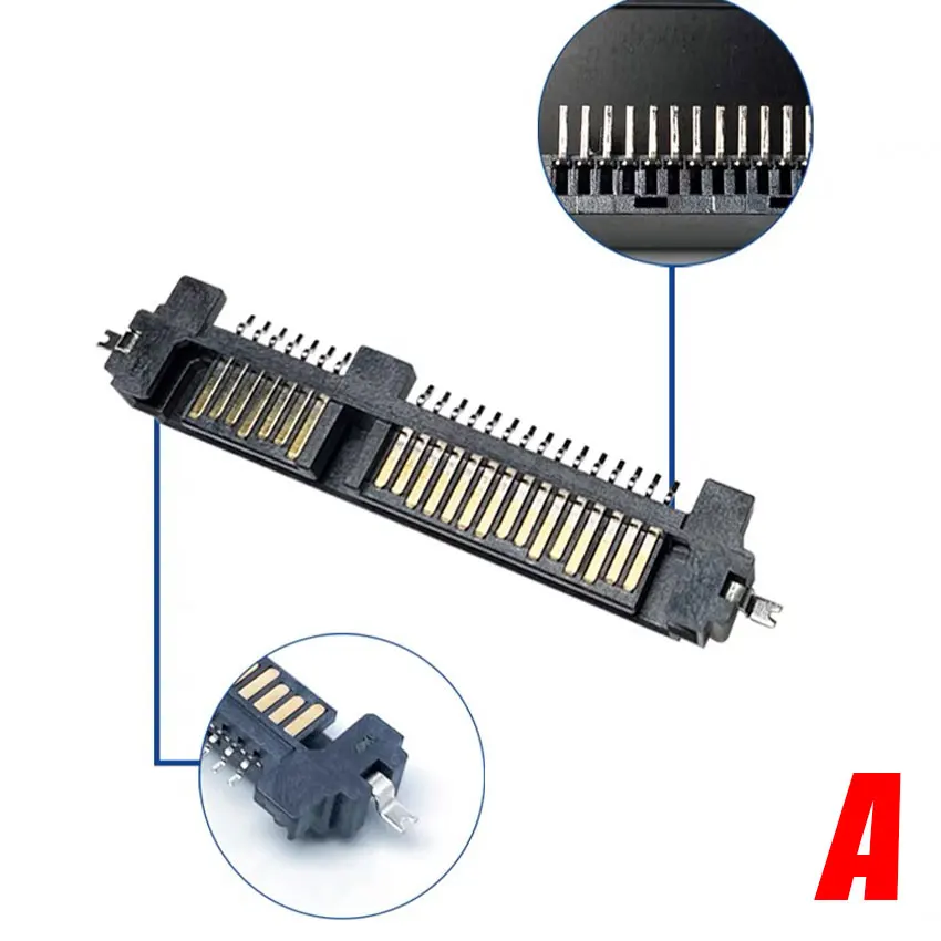 1-3 szt. Gniazdo z interfejsem SATA SSD gniazdo z napędem półprzewodnikowym 7 + 15P 22-pinowe złącze męskie gniazdo zatapiania płyty typu Patch złącze
