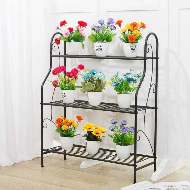 3 Tier Metal Plant Stand, Plant Display Rack,Stand Shelf, Pot Holder for Indoor Outdoor Use