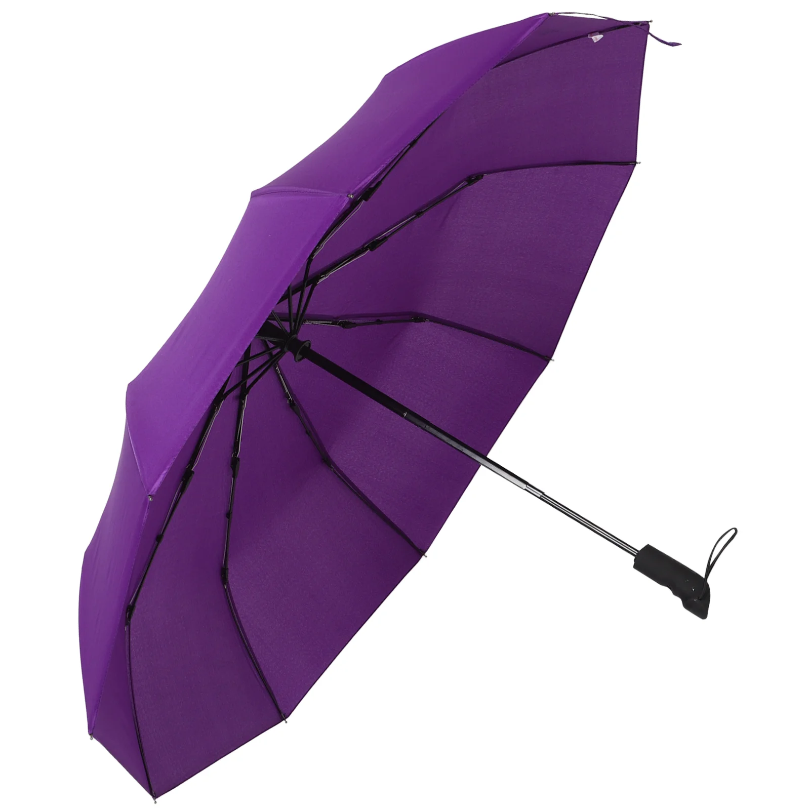 Ten-bone Automatic Umbrella Backpack Umbrellas for Rain Jumbo Travel Windproof Sun Purple Steel Rubber Walking Bike Small