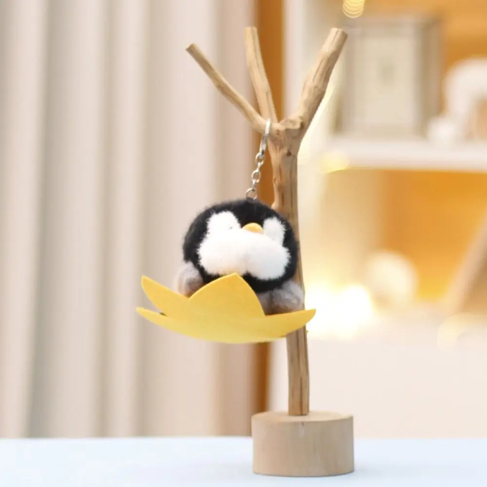 Fashion 12cm Plush Penguin Pendant Flower Cartoon Plush Dolls Bag Hanging Leaf Penguin Keychain Four Seasons Cross Dressing