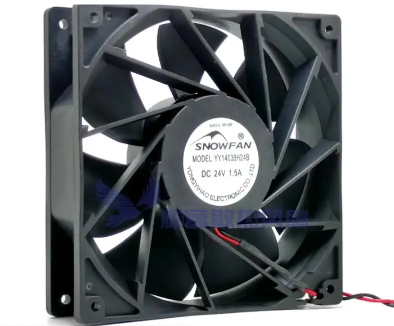 SNOWFAN muslimdc 24V 1.5A 140x140x38mm ventola di raffreddamento del Server a 2 fili