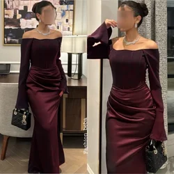 Customized High Quality Pleat Column Boat Neck Long Dresses Homecoming Dresses Customization Sizes Available