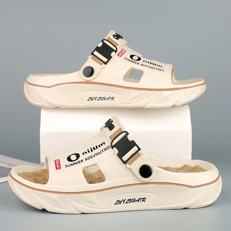 

Летние мужские массажные тапочки, домашние и уличные сандалии, пляжные удобные мягкие шлепанцы, сабо, повседневная обувь, мужские и женские домашние тапочки