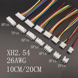 5Sets Micro JST XH2.54 2.54mm Pitch 2/3/4/5/6/7/8 Pin Connectors Female Male Plug Housing With Terminal Wires Cable Socket 26AWG