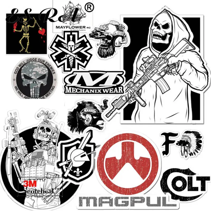 

Наборы военных автомобильных наклеек, тактические Pegatinas, 14 шт./компл., наклейки для ноутбука, водонепроницаемые виниловые наклейки для автомобиля, чемодана, бутылки, журнал, декор