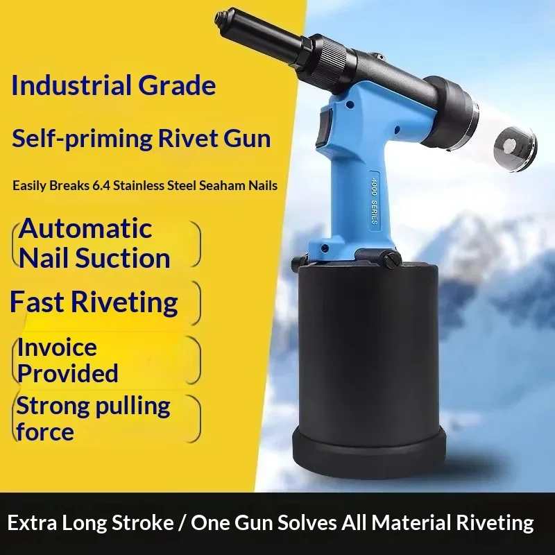 Pneumatic Rivet Gun Industrial Self-Priming Core-Pulling Heavy Duty Air Rivet Gun Stainless Steel Automatic Riveting Tools