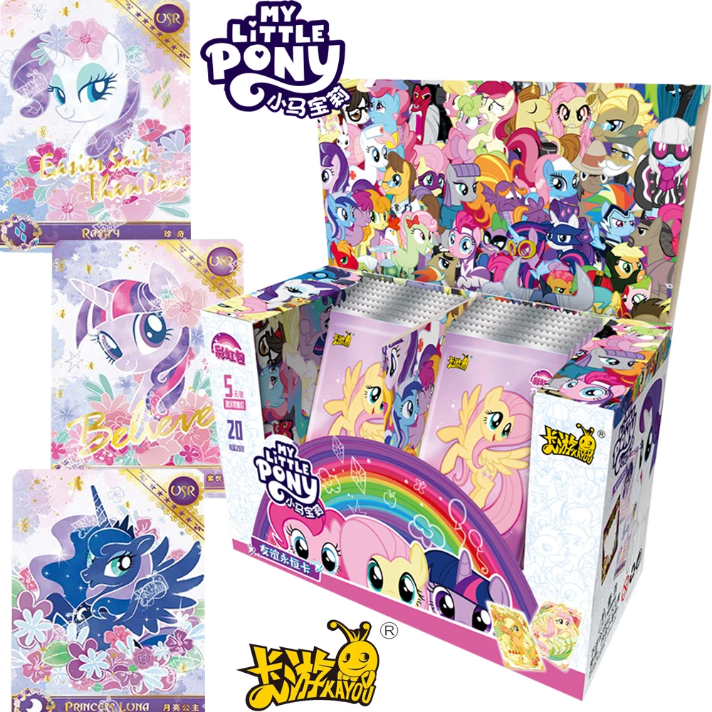 KAYOU My Little Pony Card for Children Twilight Sparkle Applejack Sweet Encounter Dreamy Rainbow Card Children's Birthday Gifts