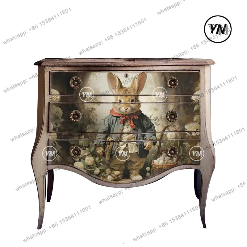 

"Retro Painted Locker" Medieval Solid Wood Storage Creative Entrance Cabinet