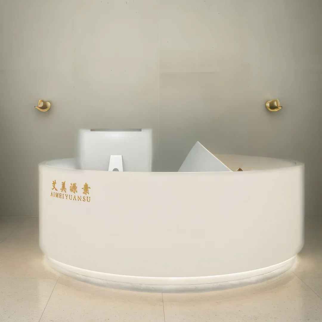 

Modern Luxury Furniture Office Secretary Entrances Reception Tables Wooden Podium Stand Home Bar Counter Cosmetics Desk Column