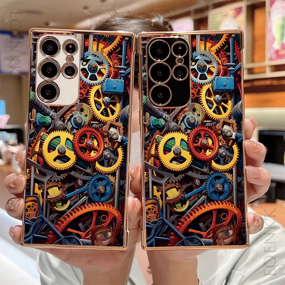 

Colour Gear Twine Phone Case For Samsung Galaxy S25 S24 S23 S22 S21 S20 5G Ultra Plus FE A25 A35 A55 5G Electroplate Full Cover