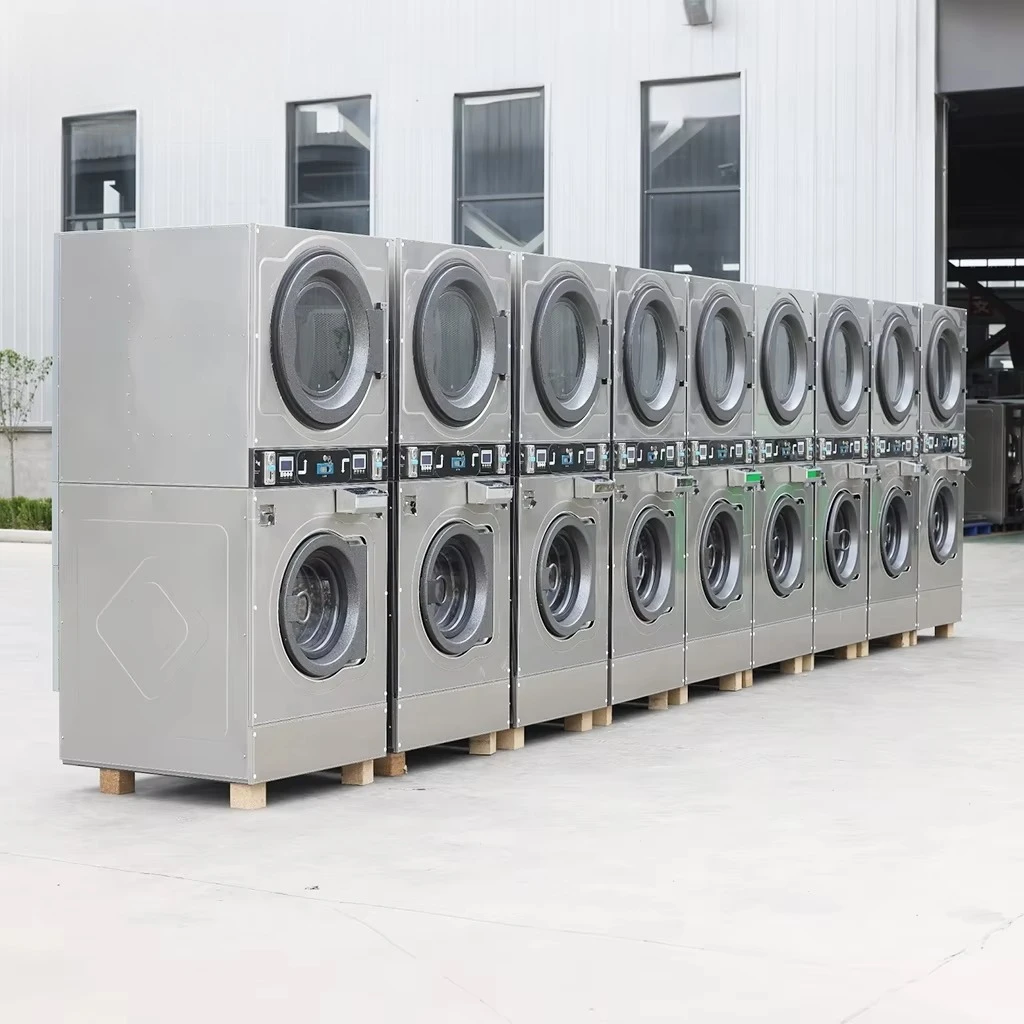 Washer Dryerlaundromat Commercial Qr/Credit Card/Coin Operated Double-Deck Washer and Dryer Laundry Equipment