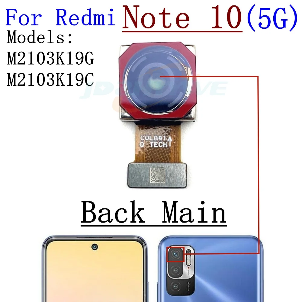 Front Rear Camera For Xiaomi Redmi Note 10 5G 10 Pro 10Pro 5G Main Wide Macro Depth Ultrawide Back Camera Module Flex