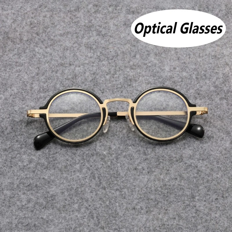 

Neutral Retro Round Optical Glasses with High-definition Transparent Lenses Men's High-definition Anti-blue Light Flat Glasses