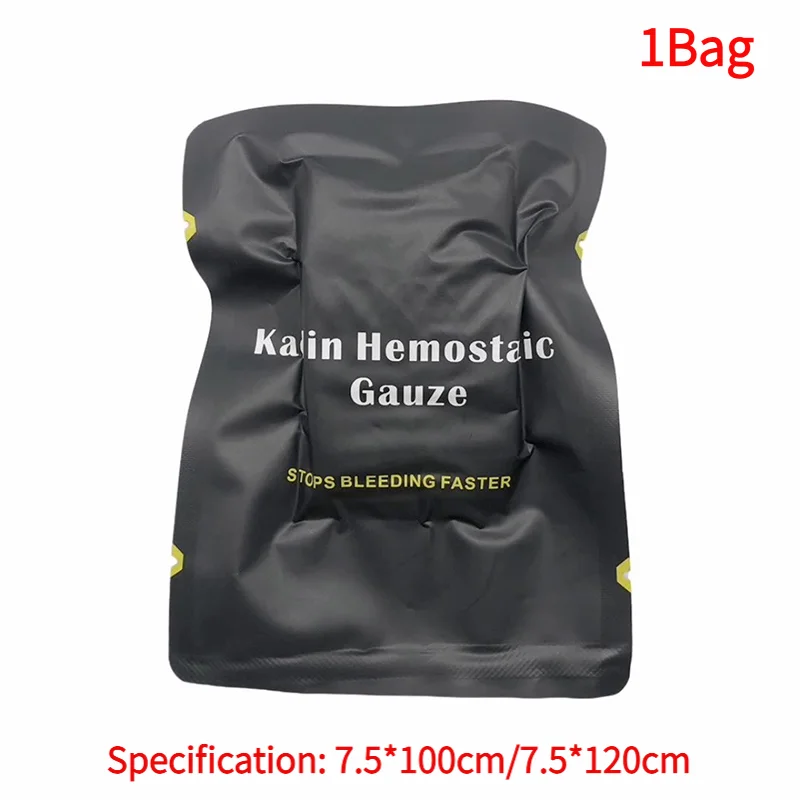 1Bag Hemostatic Kaolin Gauze Emergency Trauma Z-Fold Soluble For Ifak Tactical Military First Aid Kit Wound Dressing.