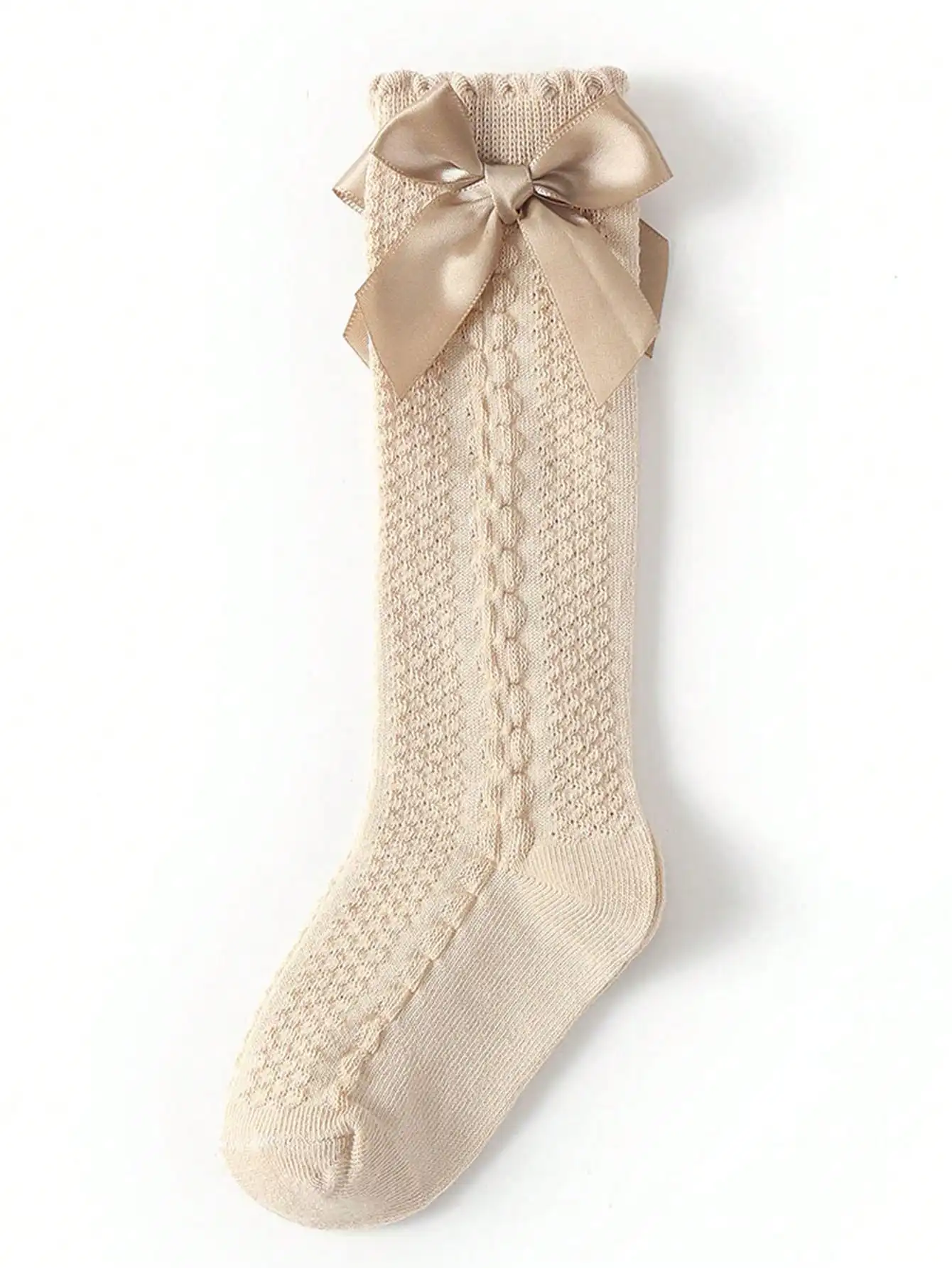 1 pair of women's butterfly bow multi colored decorative lace mid tube socks suitable for daily wear