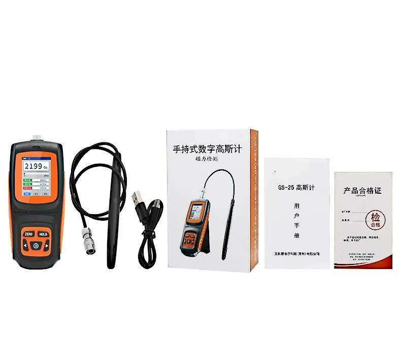 High Precision Gauss Meter Tesla Meter Gaussmeter EMI Surface Magnetic Field Tester with Axial Probe 0-2500mT 5% Accuracy