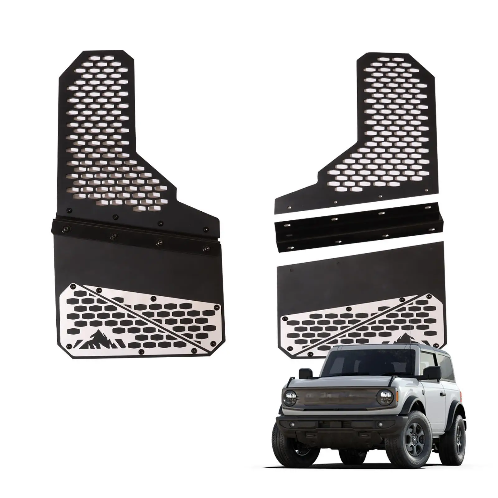 

2PCS Universal Mud Flaps Splash Guards Car Wheel Fender Liner Trunk Aluminum