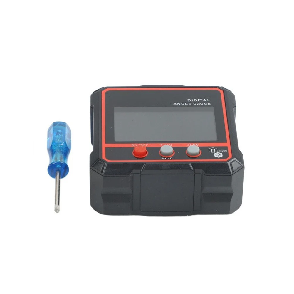 Digital Inclinometer 0.05 Degree Resolution Magnetic Base Angle Finder 360 Range Black Plastic Electronic Tilt Meter Tool