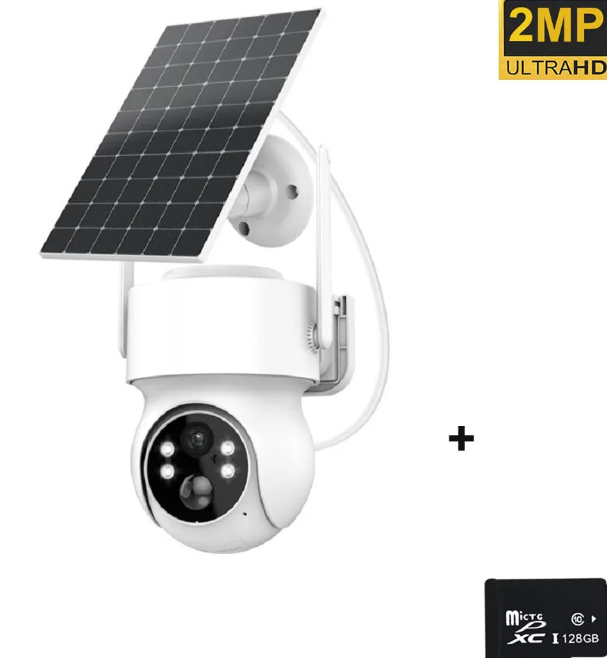 Outdoor WiFi PTZ-camera 4MP HD Draadloze IP-camera op zonne-energie met ingebouwde batterij Videobewaking voor huisbeveiliging iCsee