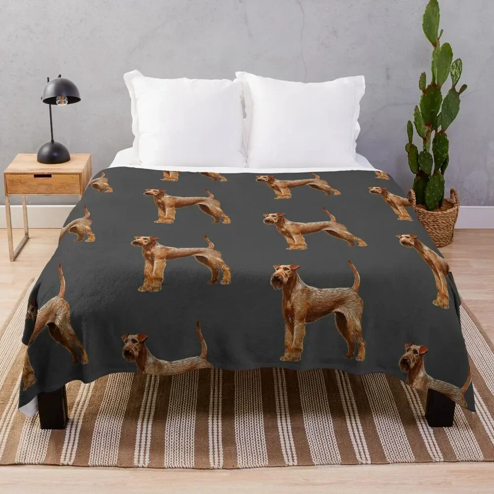 Irish Terrier Dog Throw Blanket Luxury Designer Vintage Comforter Blankets