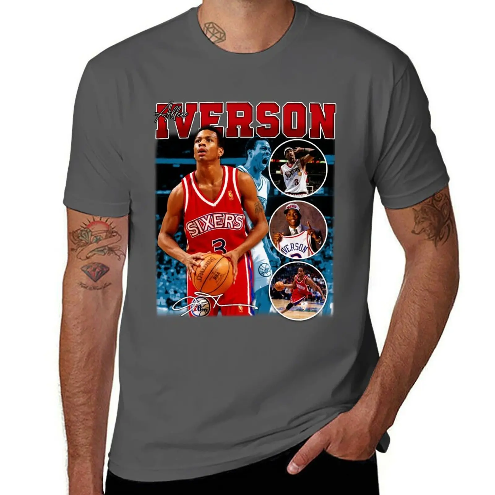 

Allen Iverson The Answer Basketball Legend Signature Vintage Retro 80s 90s Bootleg Rap Style T-Shirt