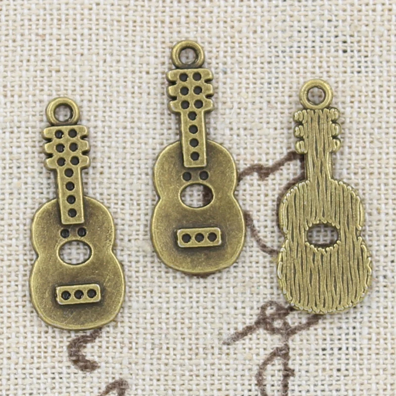 20pcs Charms Acoustic Guitar 26*10mm Handmade Craft Pendant Making fit,Vintage Tibetan Silver,DIY For Bracelet Necklace