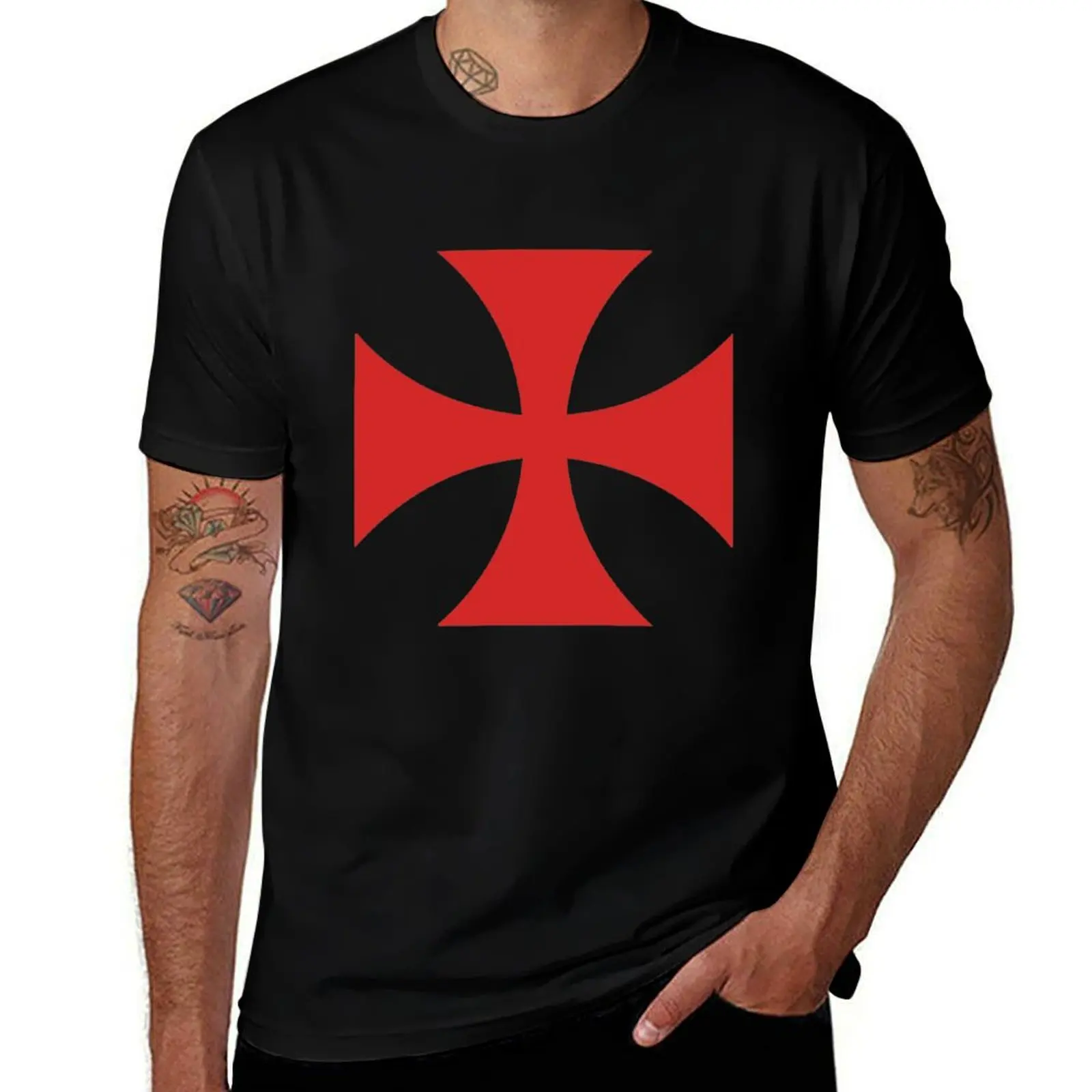 Templar Cross T-Shirt Streetwear Print Tee Shirt
