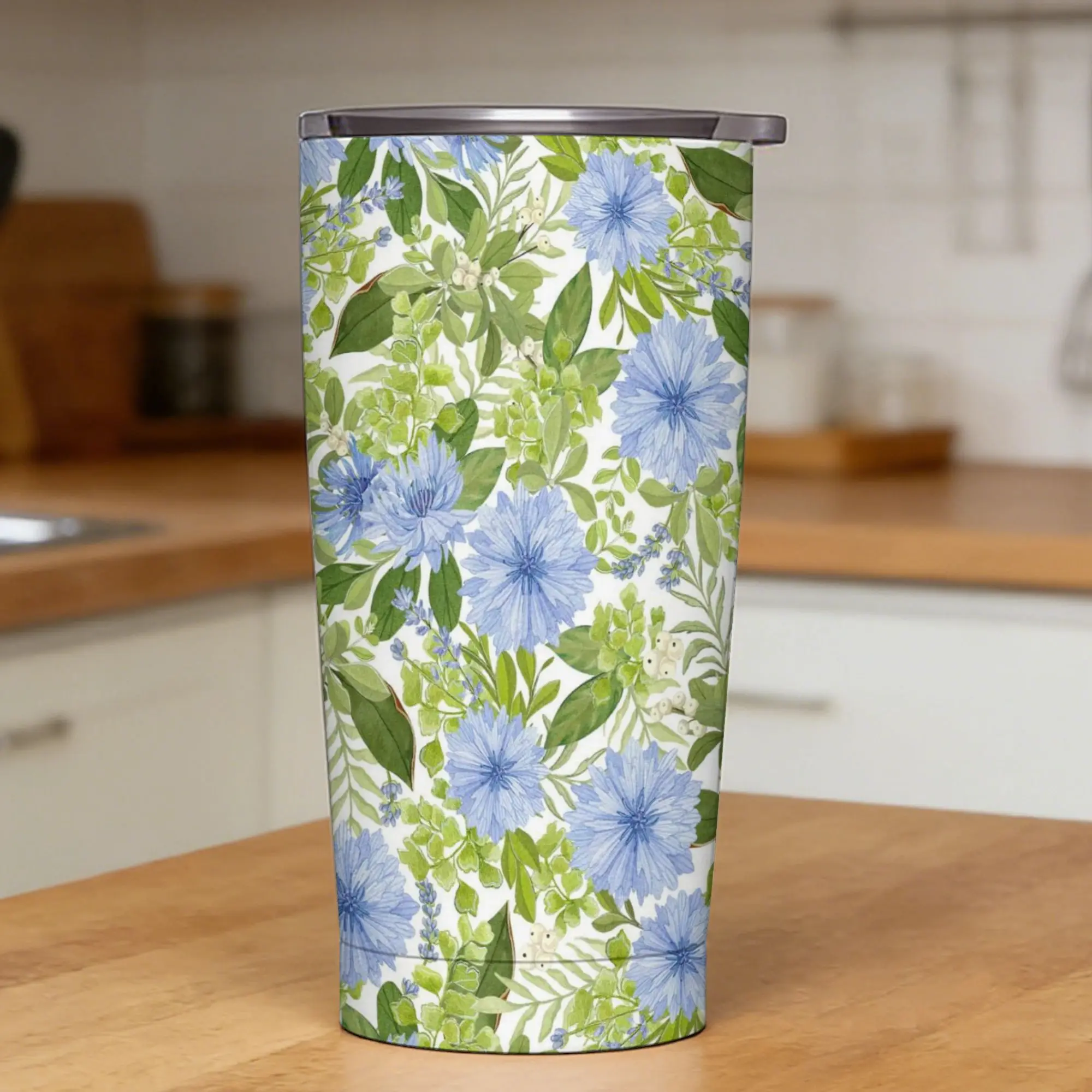 Rural flowers Stainless Steel Tumbler With Straws  Camping Thermal Mug 20oz Hot Drinks Car Mugs,