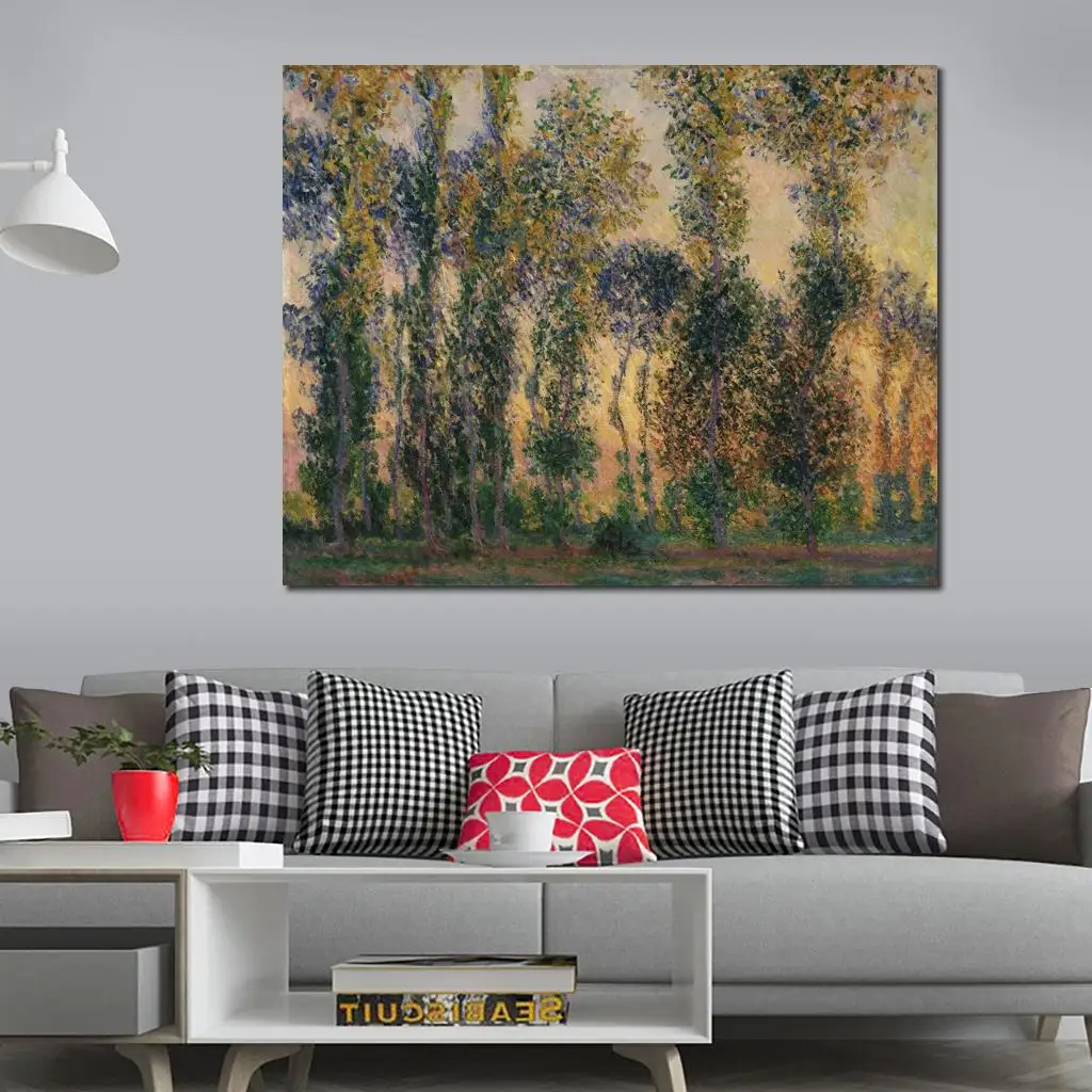 

Bathroom Art Poplars at Giverny by Claude Monet Paintings Home Decor Hand Painted High Quality