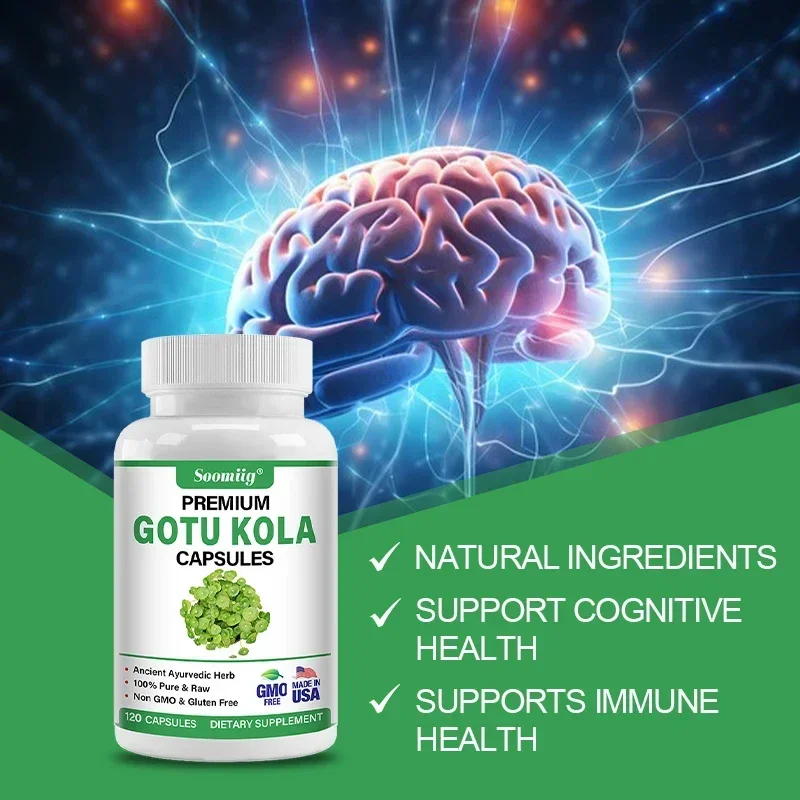 Soomiig Gotu Kola Leaf Capsules - Brain, Cognition, Immune System, Skin, Energy & Circulation Supplement, Non-GMO & Gluten Free