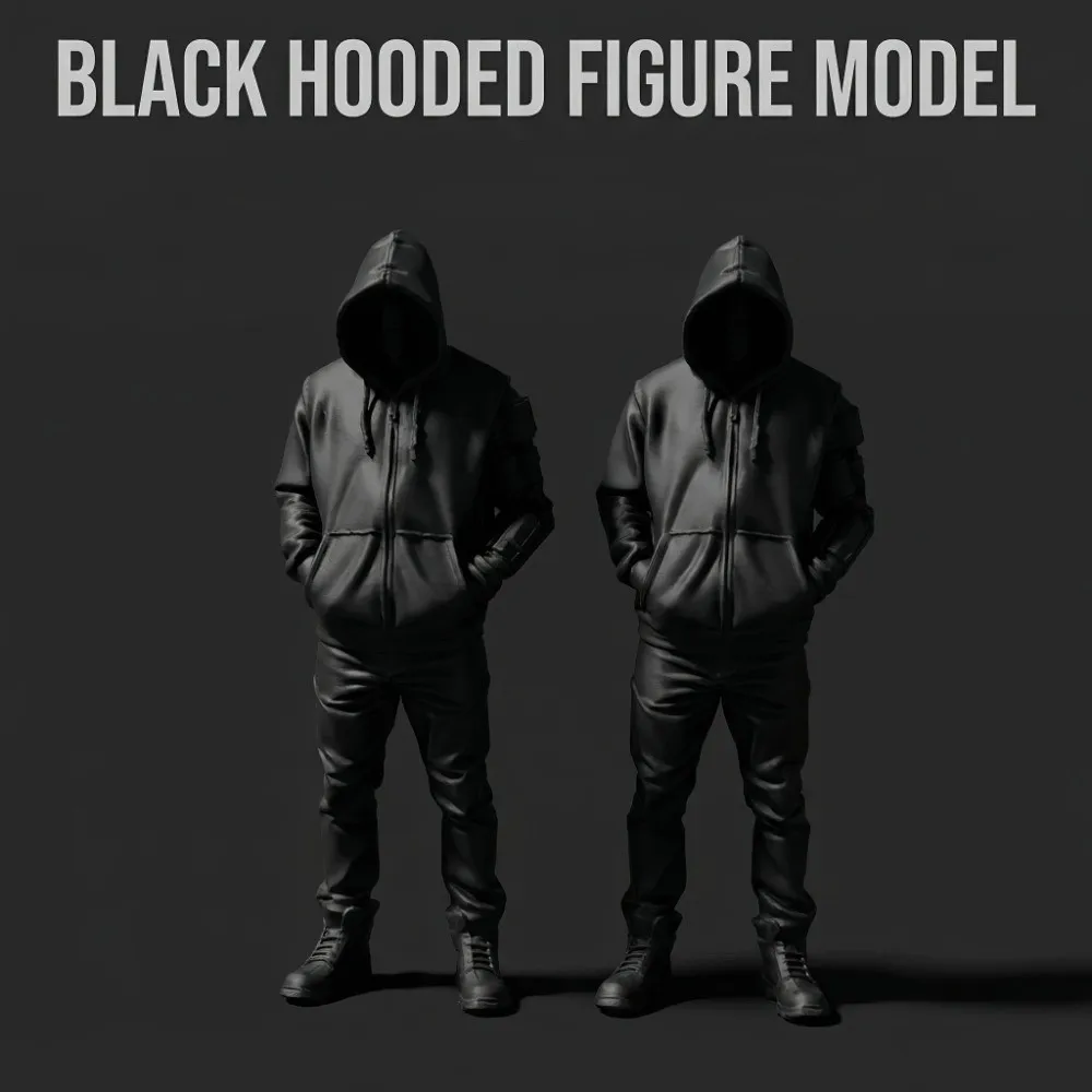 Creative 3D Printed Streetwear Style Figurine Unique Natural Pose Punk Hoodie Statue Home Decor Crafts Home Decoration