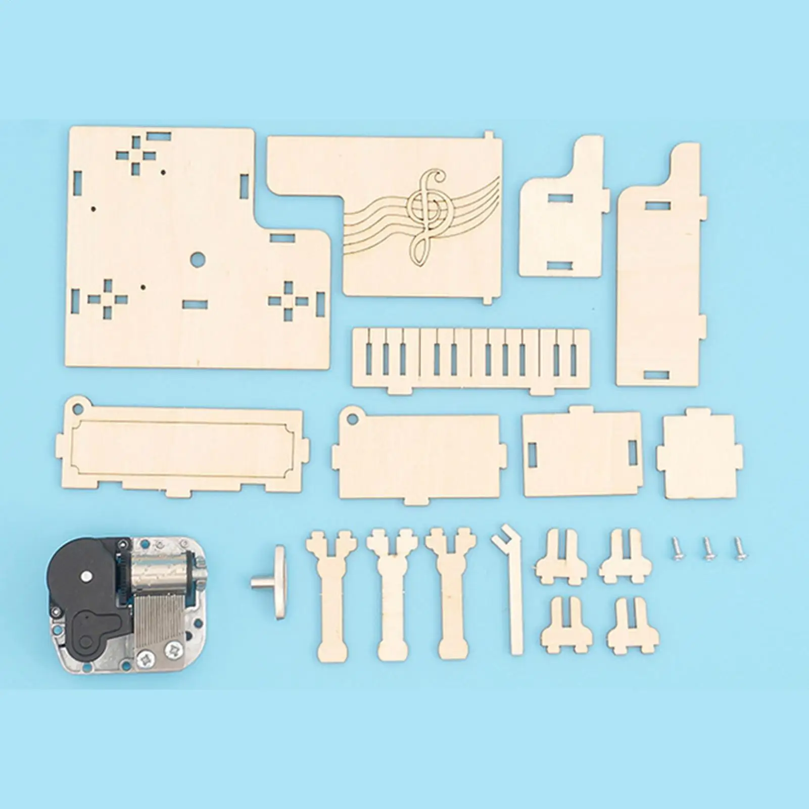 Kotak Musik DIY Instrumen Bangunan Mekanis Kotak Musik Mekanis Piano untuk Anak-anak Usia 7-14 Tahun Anak Laki-laki Perempuan Keluarga Wanita Pria