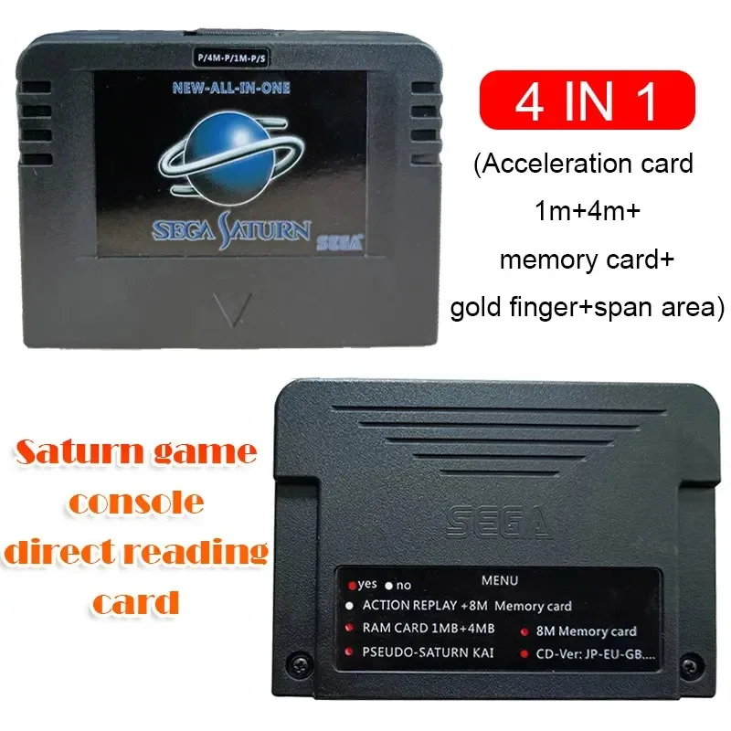 SEGA SATURN-Carte SD tout-en-1, jeux vidéo Pseudo KAI, utilisée avec lecture directe, fonction d'accélérateur 4M, mémoire 8 Mo, jeu rétro