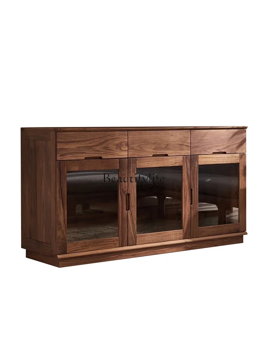 

X4 parts and accessoriesSolid wood dining side cabinet North American imported black walnut tea locker