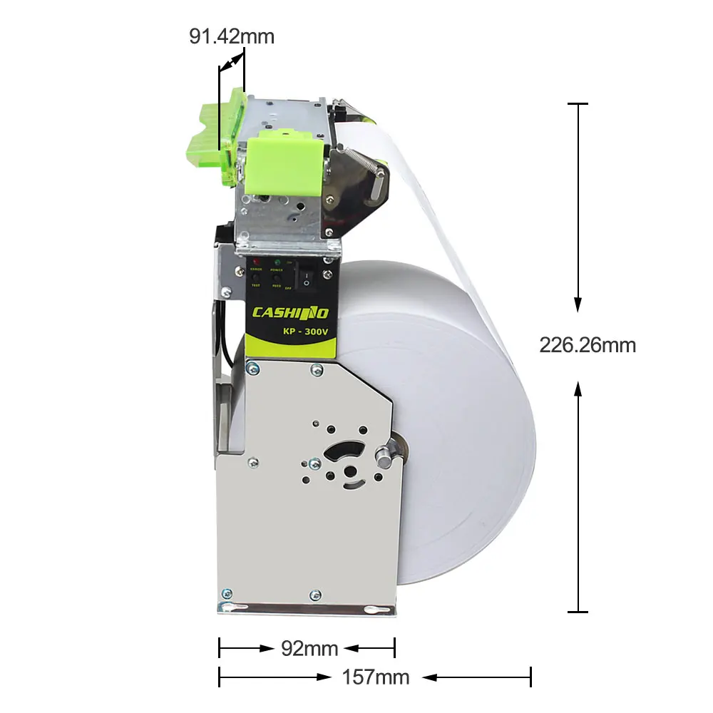 Cashino 키오스크 열 티켓 프린터 KP-300, 자동 커터, DC24V, USB + RS232 + LAN, 3 인치, 80mm