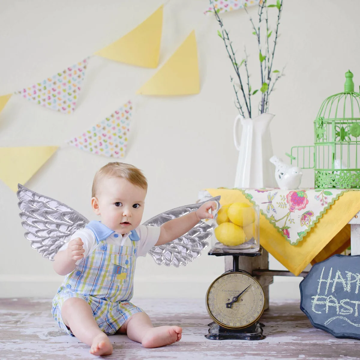 1 قطعة أجنحة الملاك الفضية أداء زي ديكور الحفلات لجناح تأثيري عيد الميلاد عيد الميلاد مرحلة الدعائم مهرجان #6